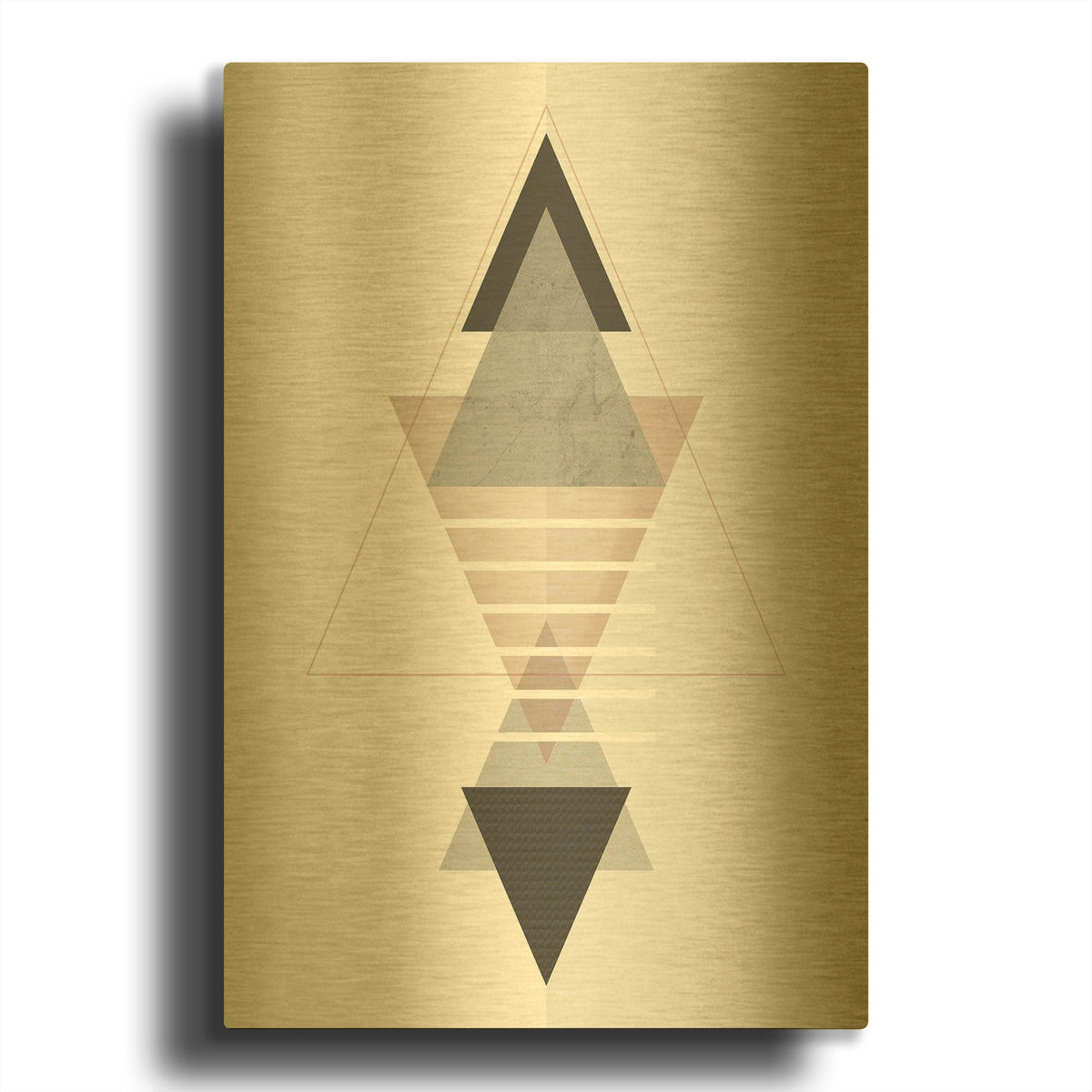'Deco Triangles' By Sabrina Balbuena Gold Metal Wall Art