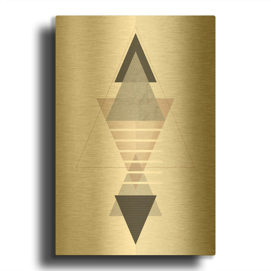 'Deco Triangles' By Sabrina Balbuena Gold Metal Wall Art