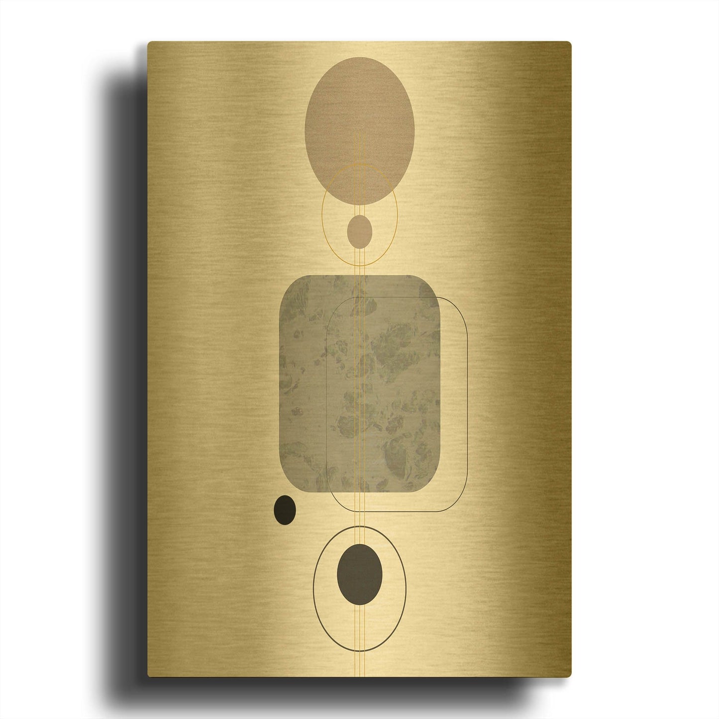 'Deco Squares' By Sabrina Balbuena Gold Metal Wall Art