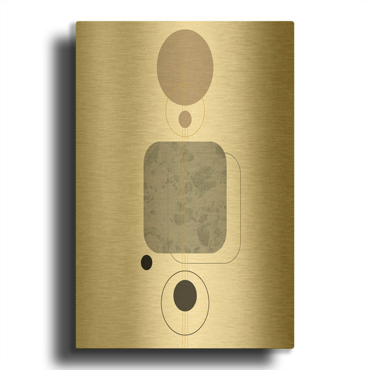 'Deco Squares' By Sabrina Balbuena Gold Metal Wall Art