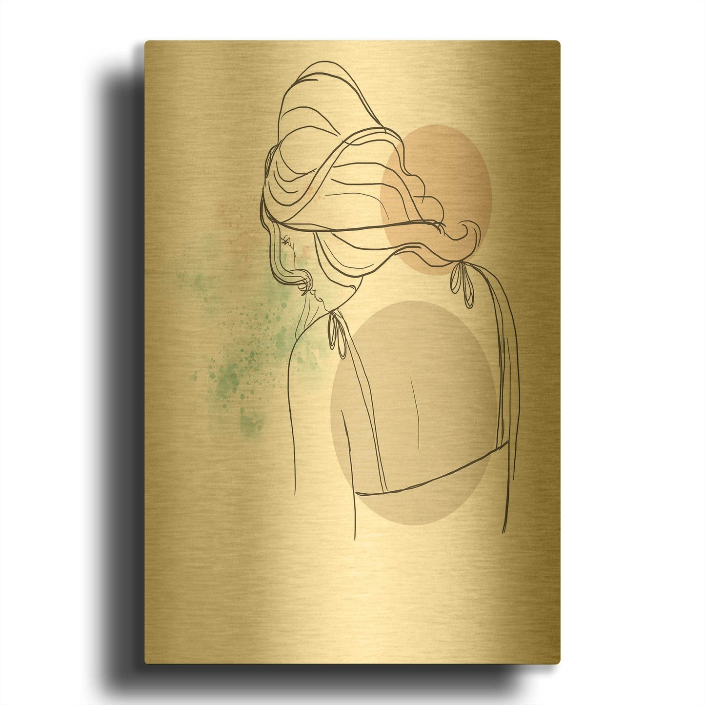 'Meditating Woman' By Sabrina Balbuena Gold Metal Wall Art