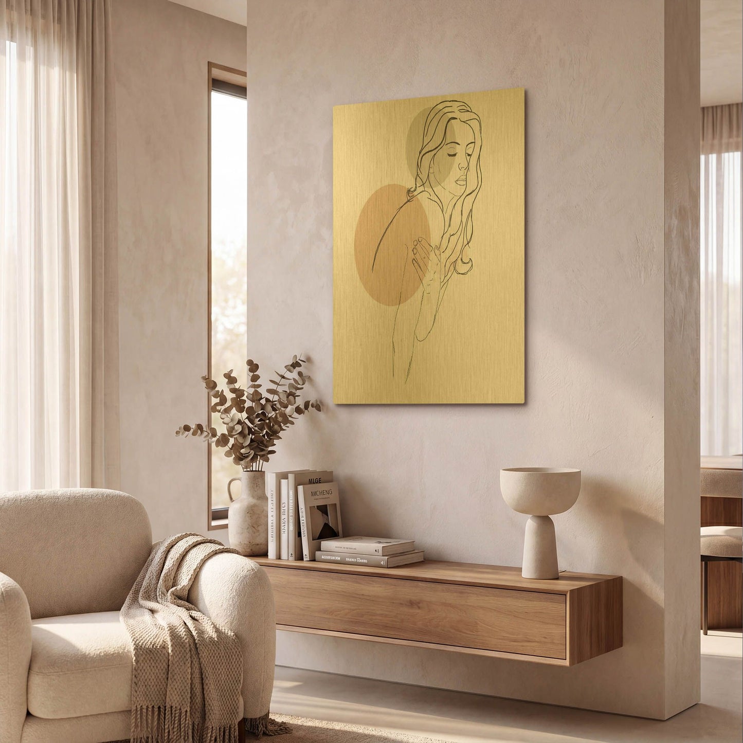'Woman Fashion Portrait' By Sabrina Balbuena Gold Metal Wall Art