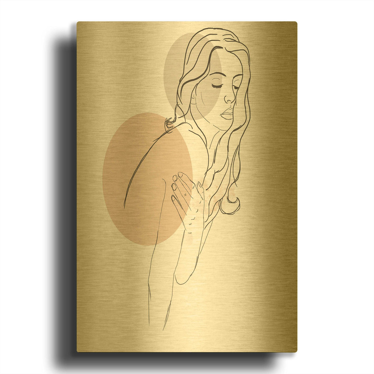 'Woman Fashion Portrait' By Sabrina Balbuena Gold Metal Wall Art