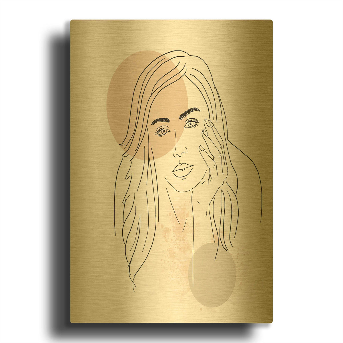 'Woman Portrait' By Sabrina Balbuena Gold Metal Wall Art