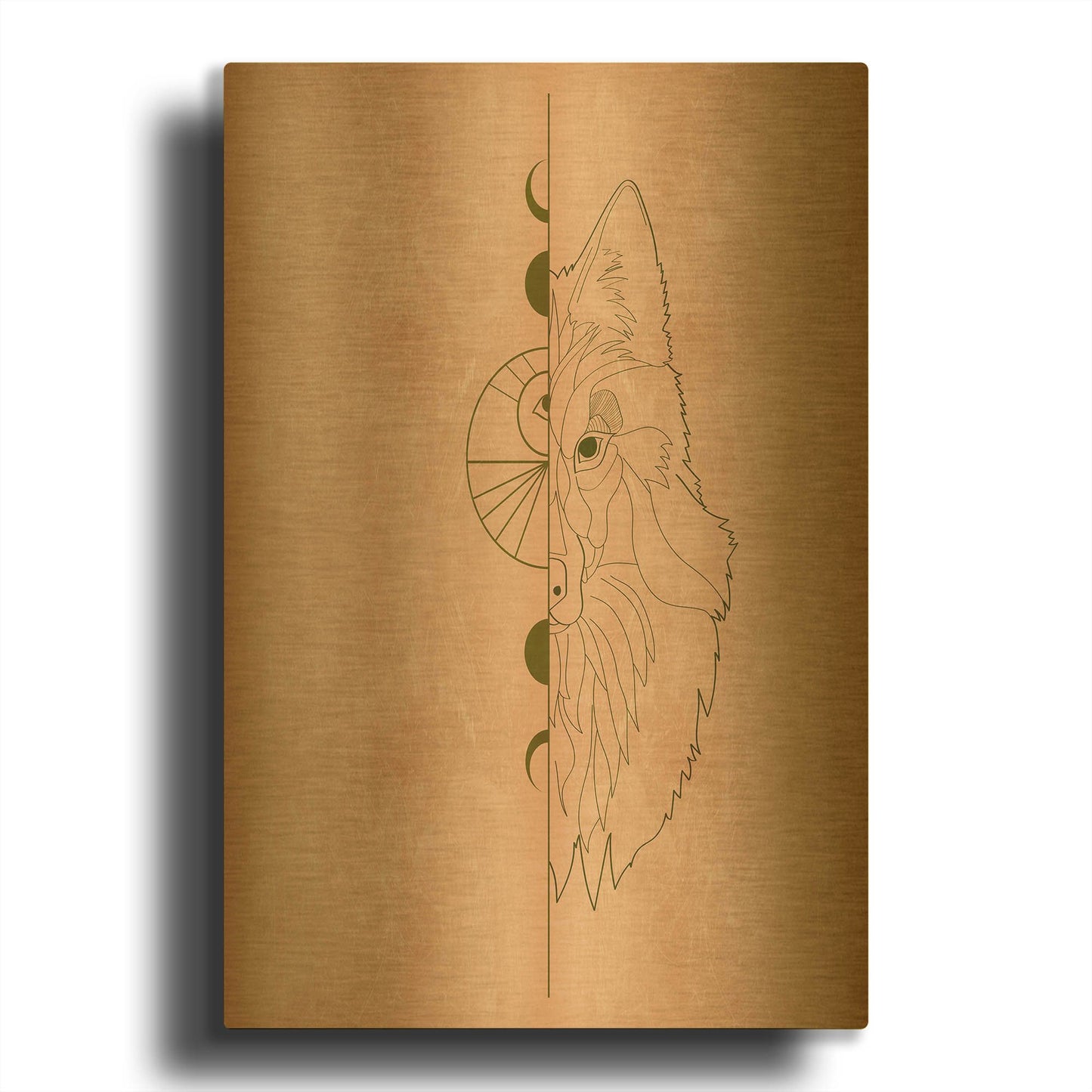 'Mystic Wolf' By Sabrina Balbuena Gold Metal Wall Art