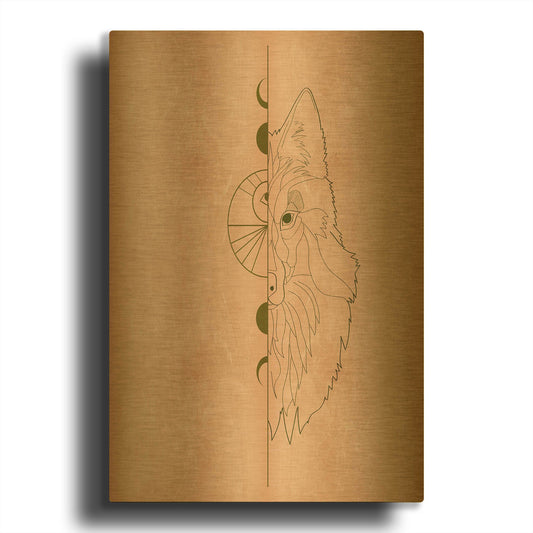 'Mystic Wolf' By Sabrina Balbuena Gold Metal Wall Art