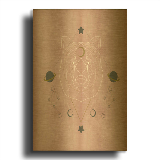 'Mystic Bear' By Sabrina Balbuena Gold Metal Wall Art
