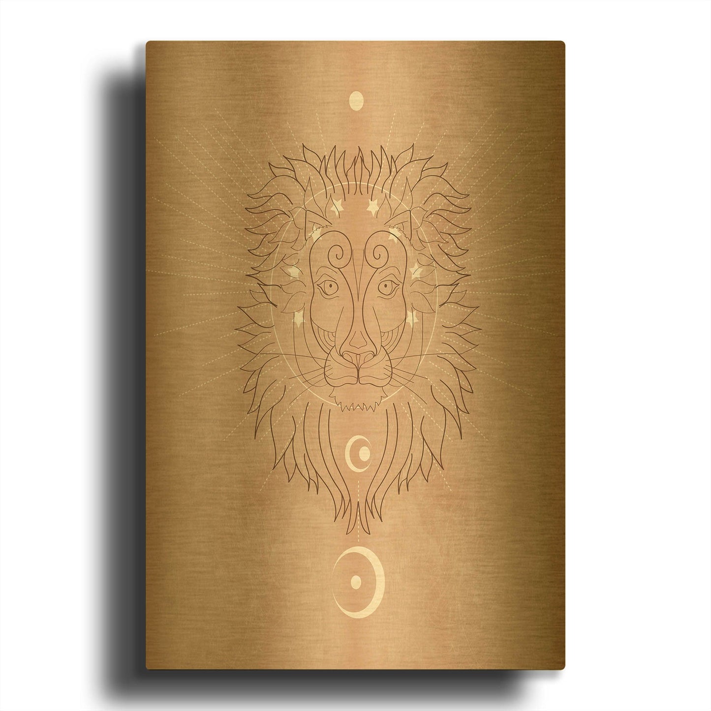 'Mystic Lion' By Sabrina Balbuena Gold Metal Wall Art