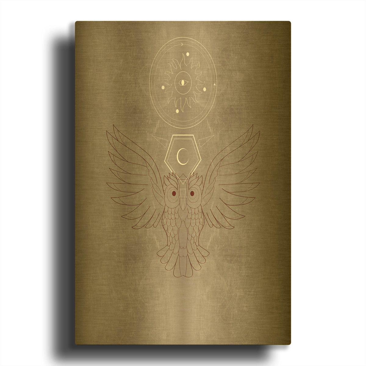 'Mystic Owl' By Sabrina Balbuena Gold Metal Wall Art