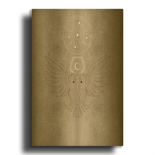 'Mystic Owl' By Sabrina Balbuena Gold Metal Wall Art