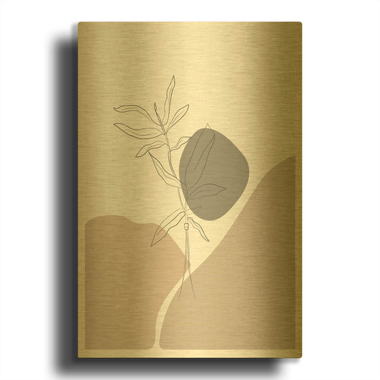 'Abstract Minimal Plants' By Sabrina Balbuena Gold Metal Wall Art