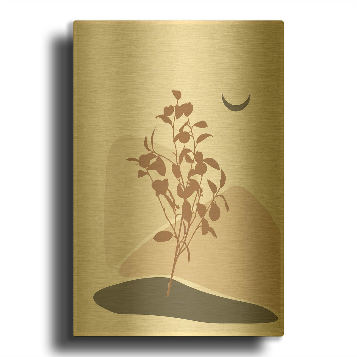 'Abstract Minimal Lemon Tree' By Sabrina Balbuena Gold Metal Wall Art