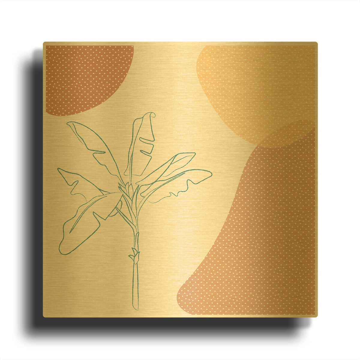 'Abstract Banana Tree' By Sabrina Balbuena Gold Metal Wall Art
