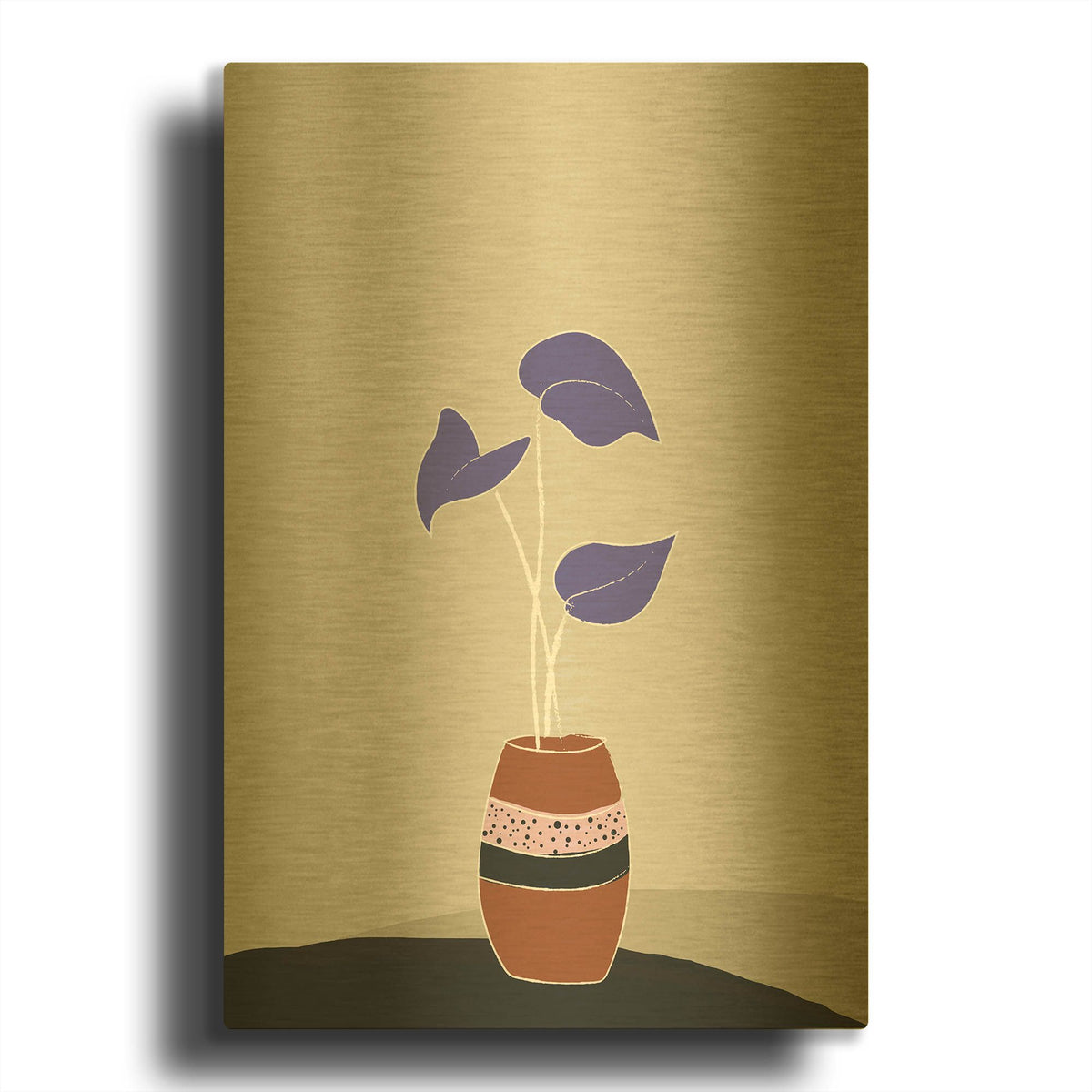 'Plant On A Pot Hot And Cold Trend' By Sabrina Balbuena Gold Metal Wall Art