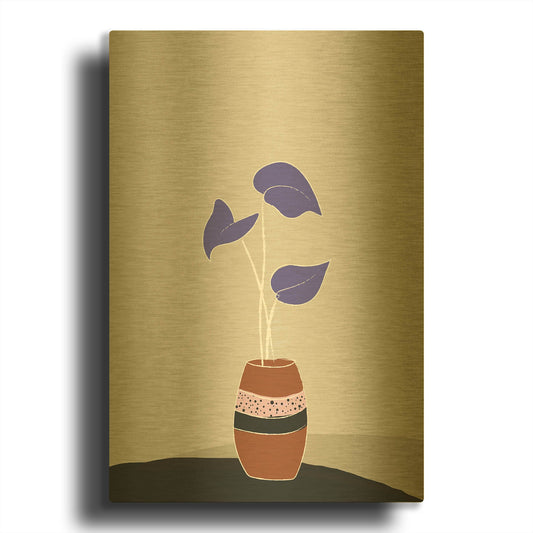 'Plant On A Pot Hot And Cold Trend' By Sabrina Balbuena Gold Metal Wall Art