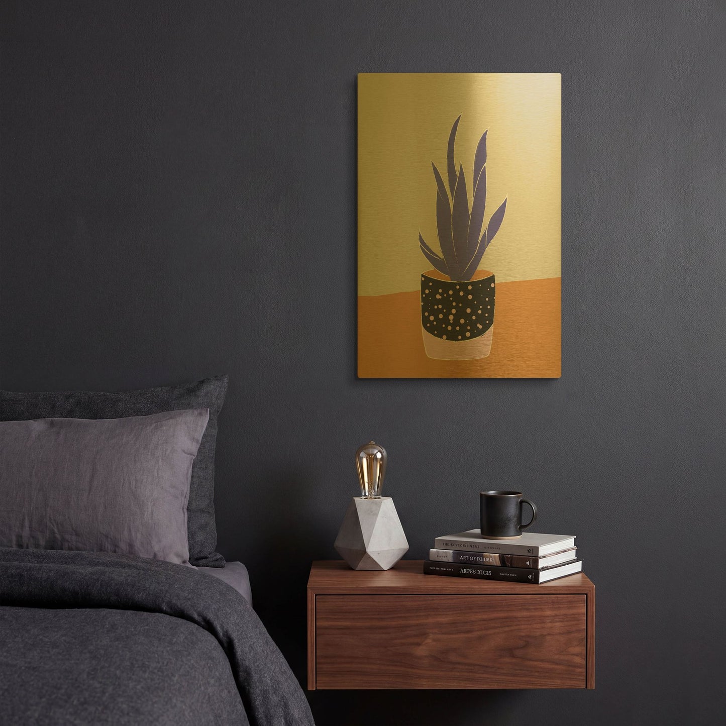 'Tropical Plant On A Pot Hot And Cold Trend' By Sabrina Balbuena Gold Metal Wall Art