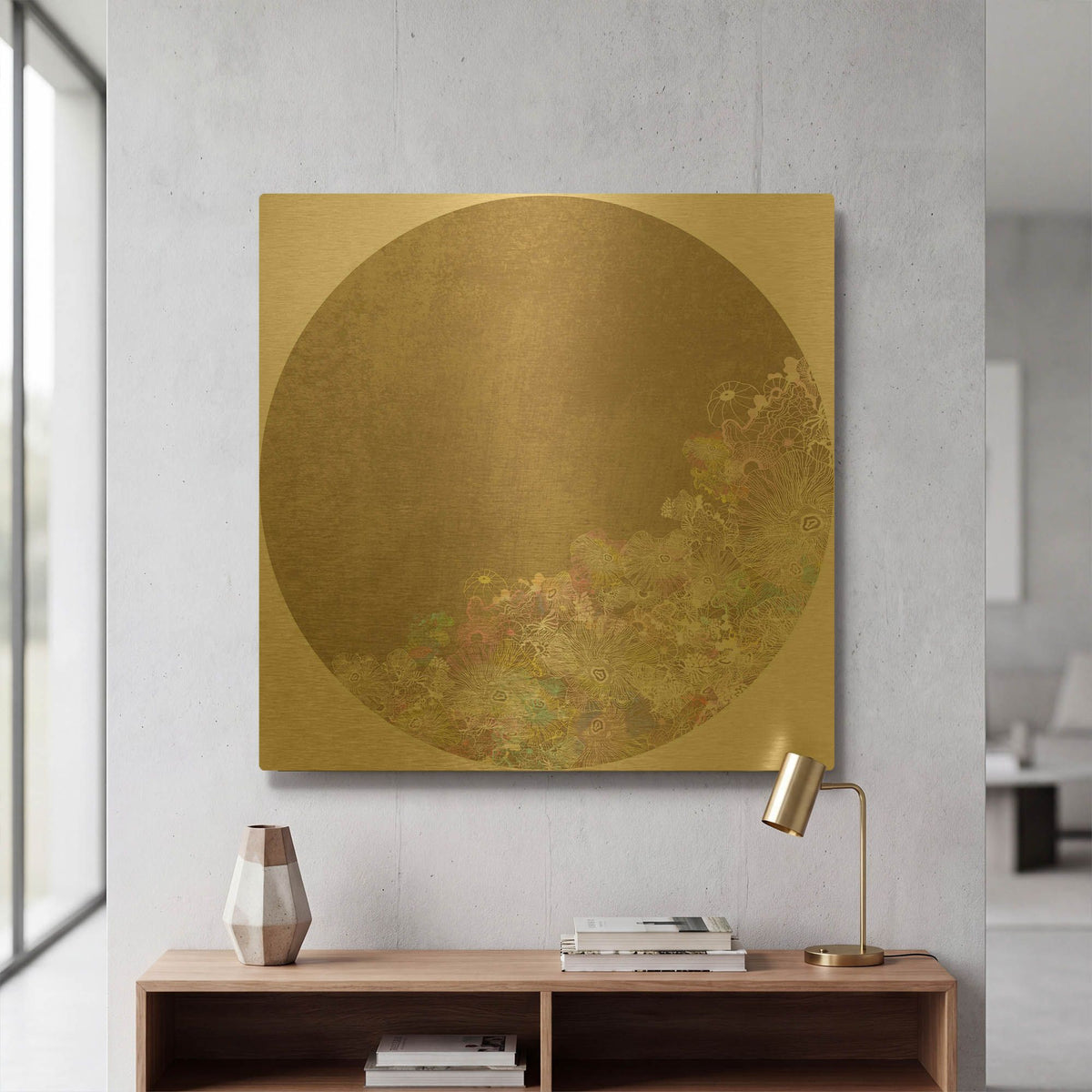 'Surf And Sand Corals' By Sabrina Balbuena Gold Metal Wall Art