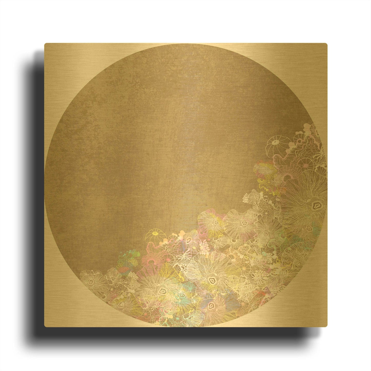 'Surf And Sand Corals' By Sabrina Balbuena Gold Metal Wall Art