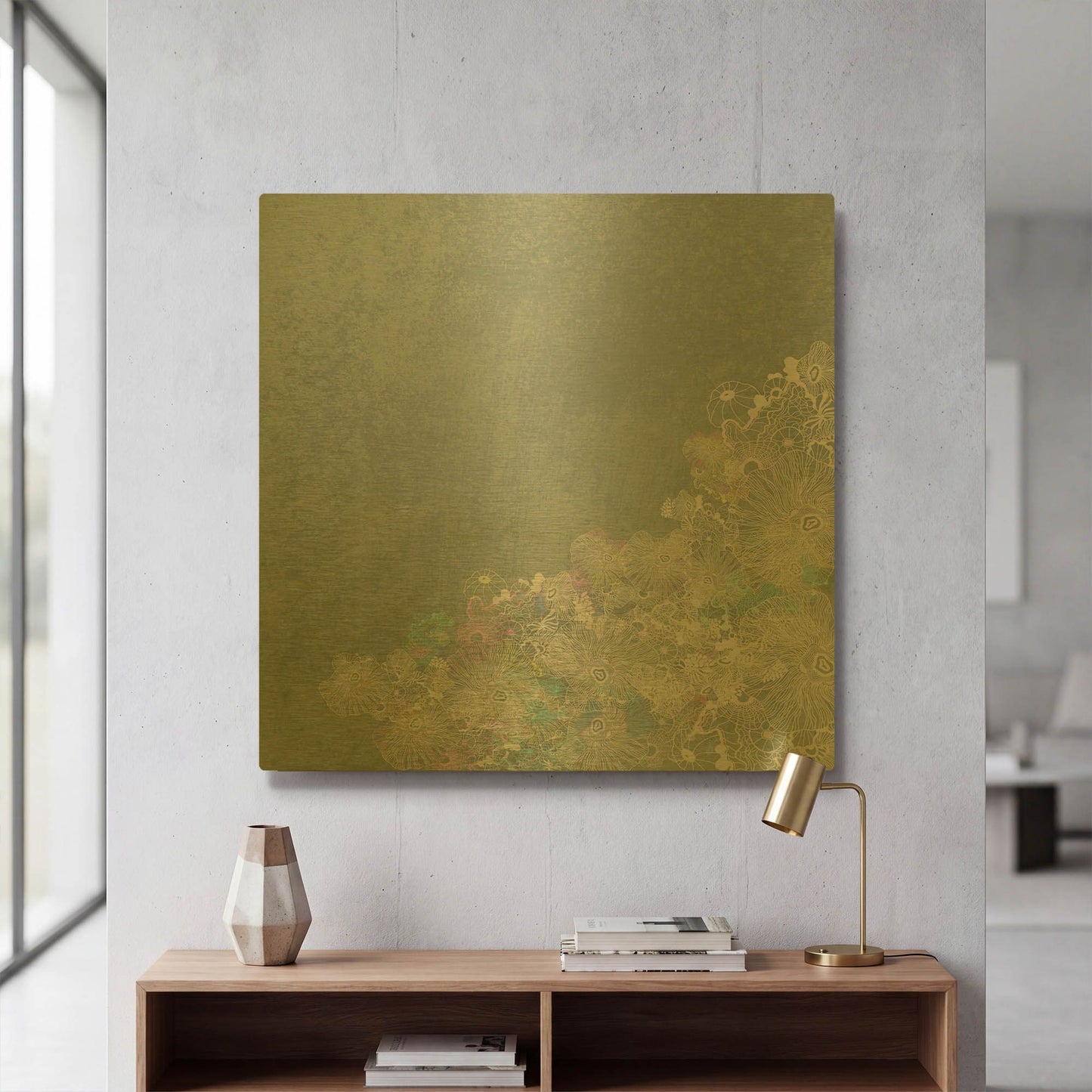 'Surf And Sand Corals 2' By Sabrina Balbuena Gold Metal Wall Art