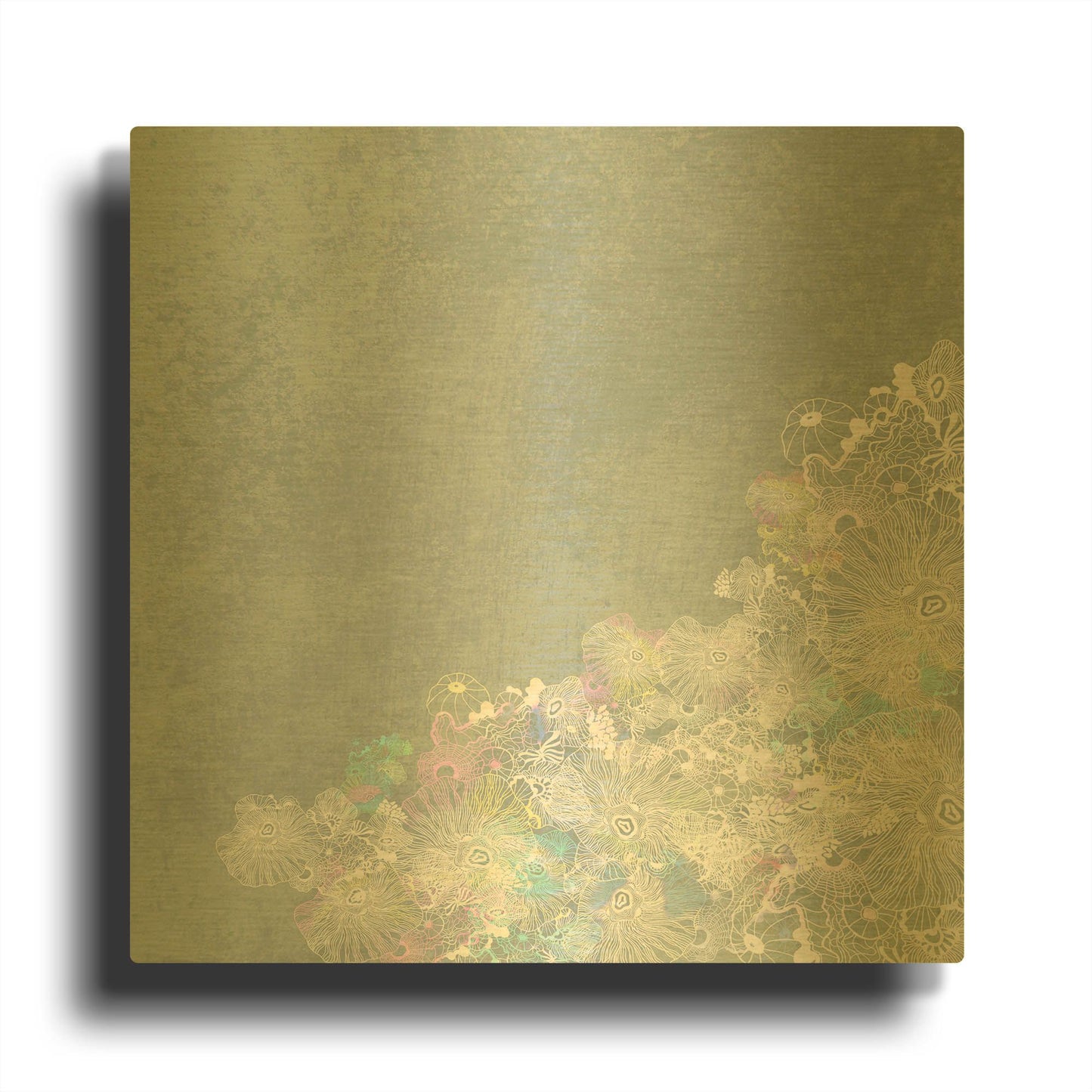 'Surf And Sand Corals 2' By Sabrina Balbuena Gold Metal Wall Art