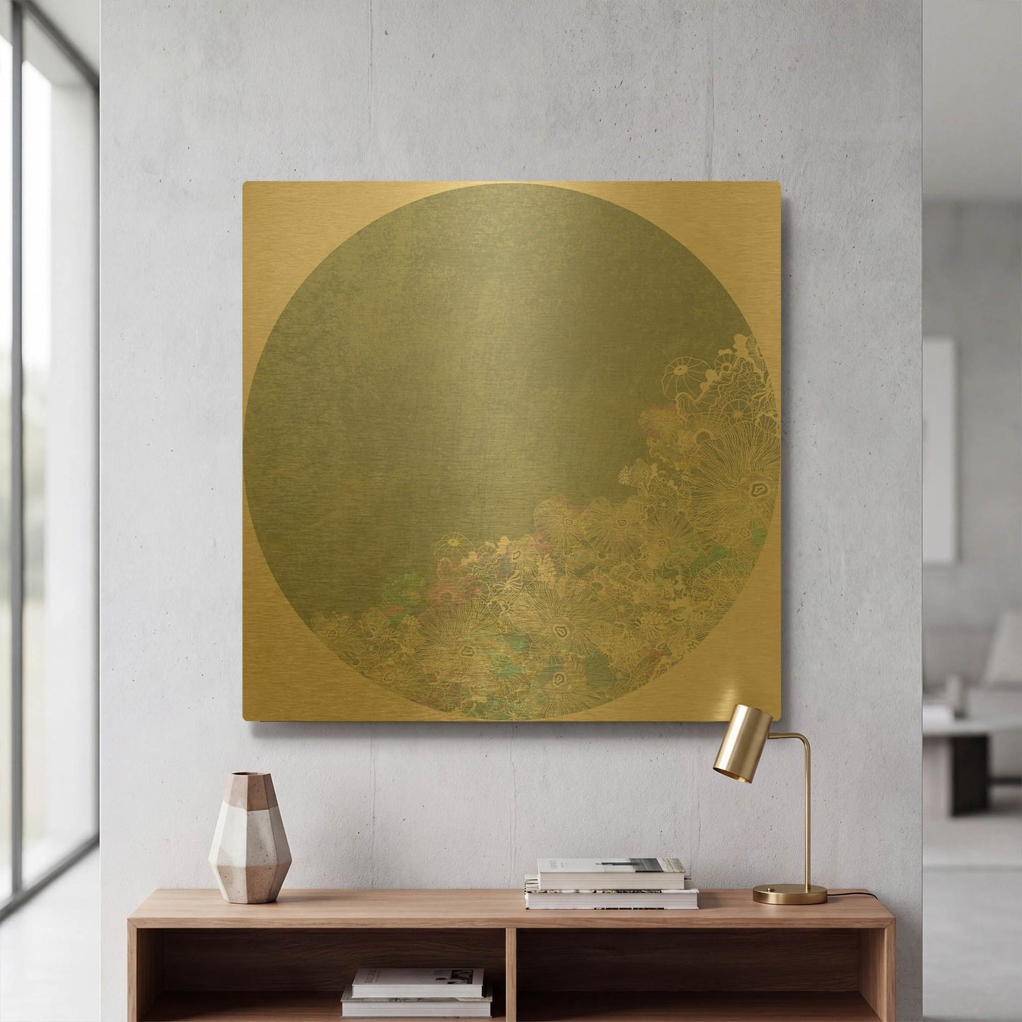 'Surf And Sand Corals 3' By Sabrina Balbuena Gold Metal Wall Art