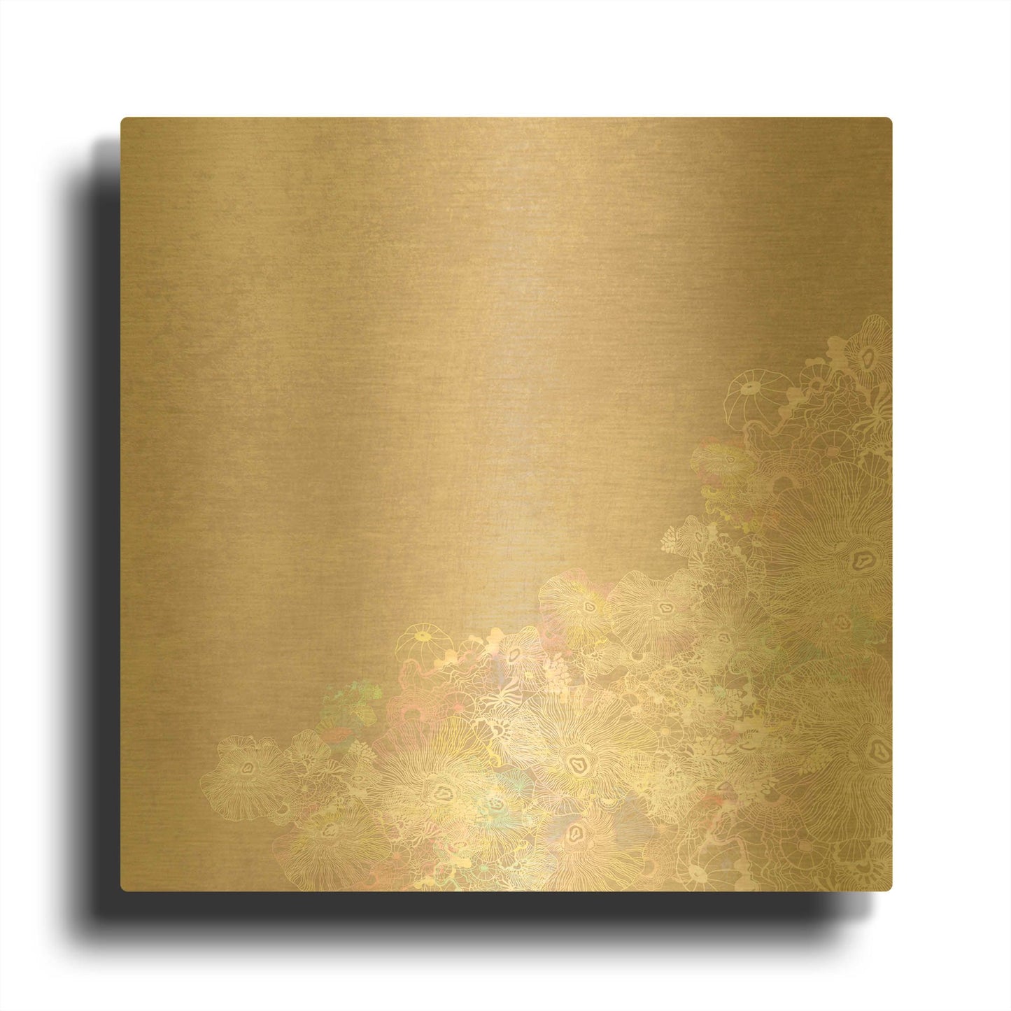 'Surf And Sand Corals 4' By Sabrina Balbuena Gold Metal Wall Art