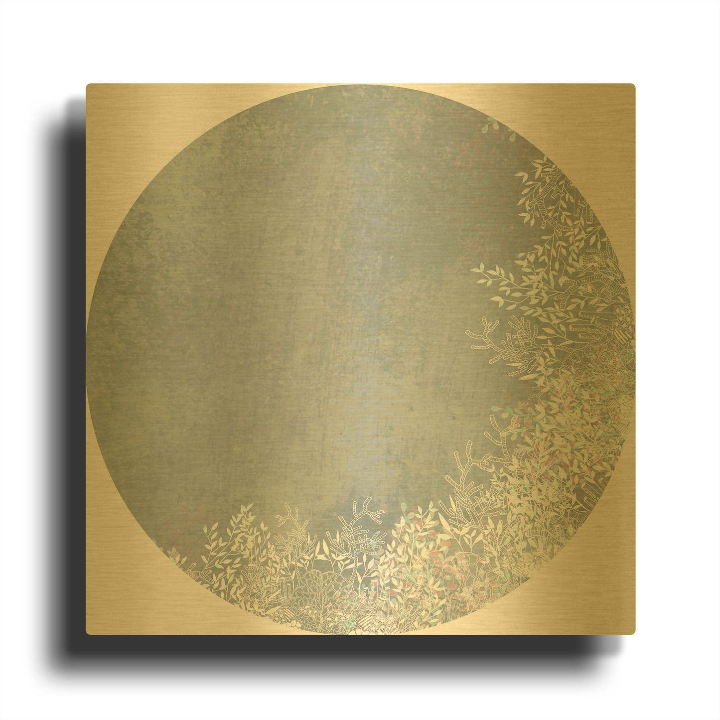 'Surf And Sand Corals 5' By Sabrina Balbuena Gold Metal Wall Art