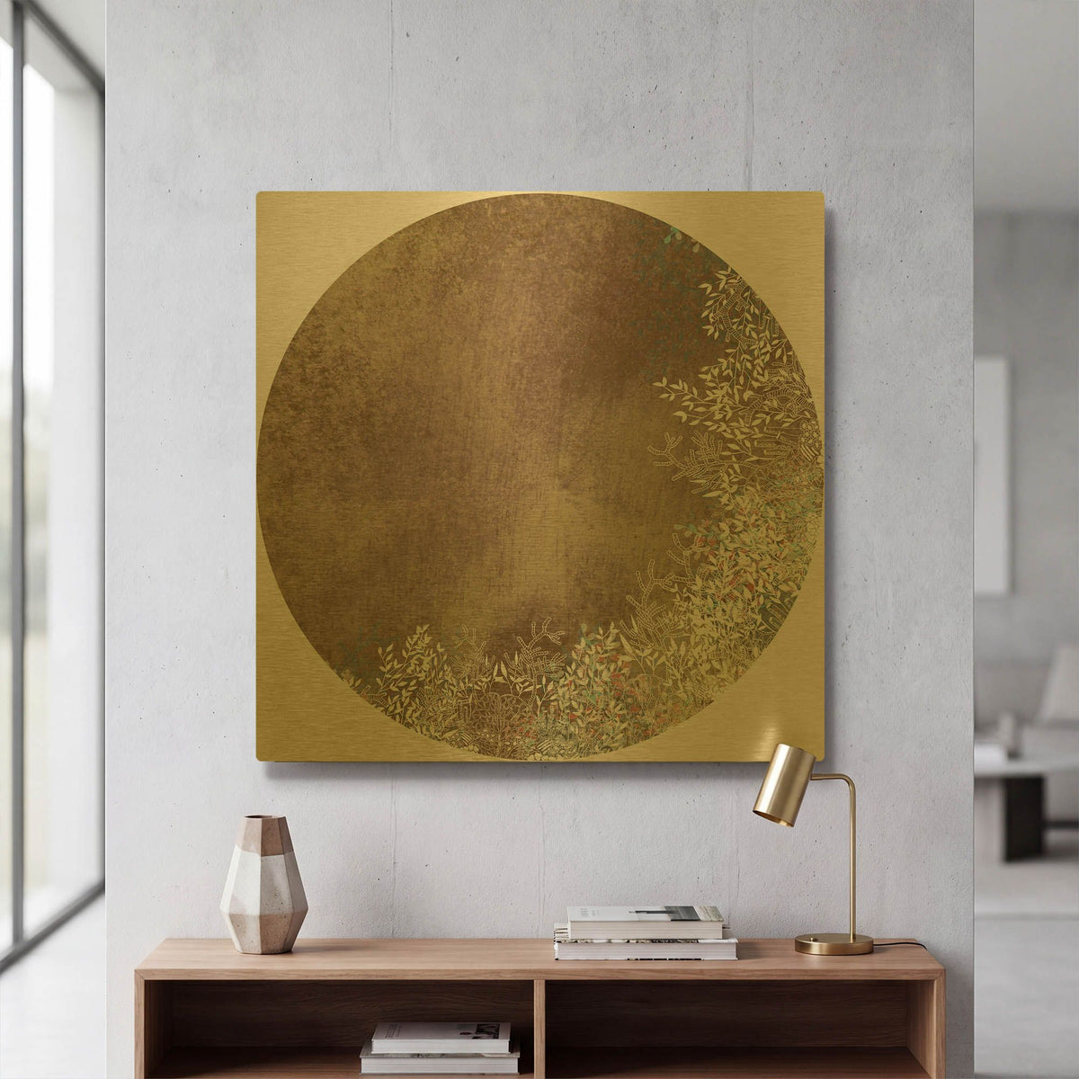 'Surf And Sand Corals 6' By Sabrina Balbuena Gold Metal Wall Art