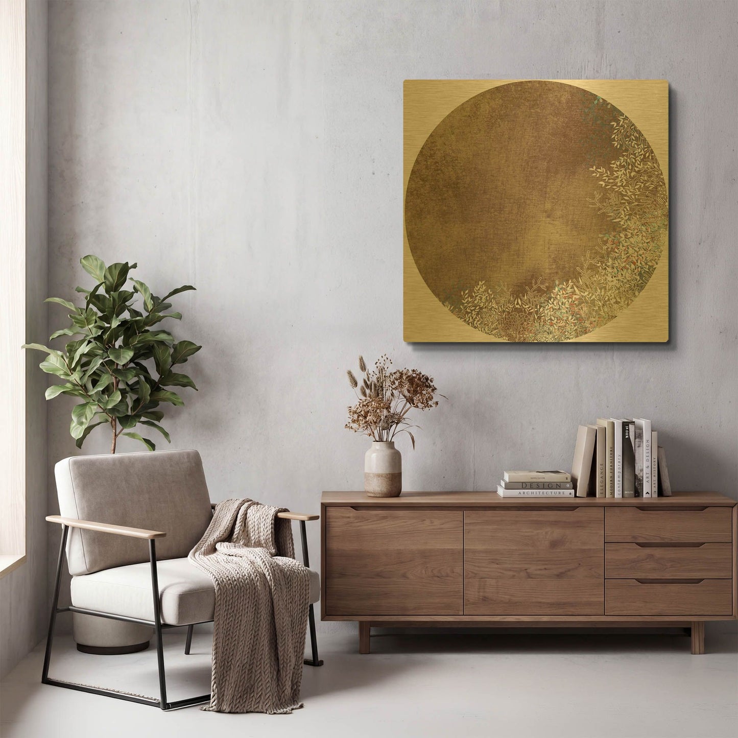 'Surf And Sand Corals 6' By Sabrina Balbuena Gold Metal Wall Art