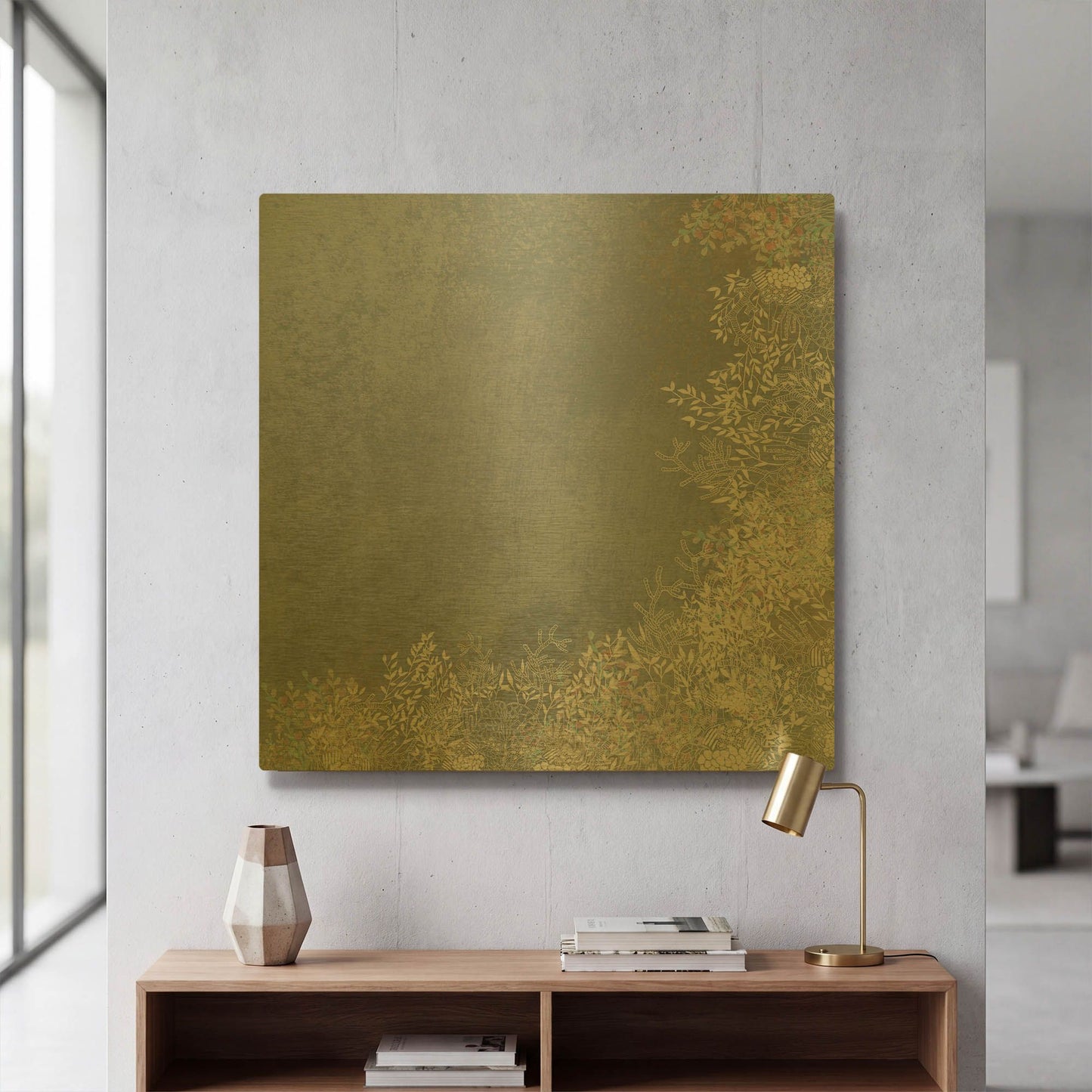 'Surf And Sand Corals 7' By Sabrina Balbuena Gold Metal Wall Art