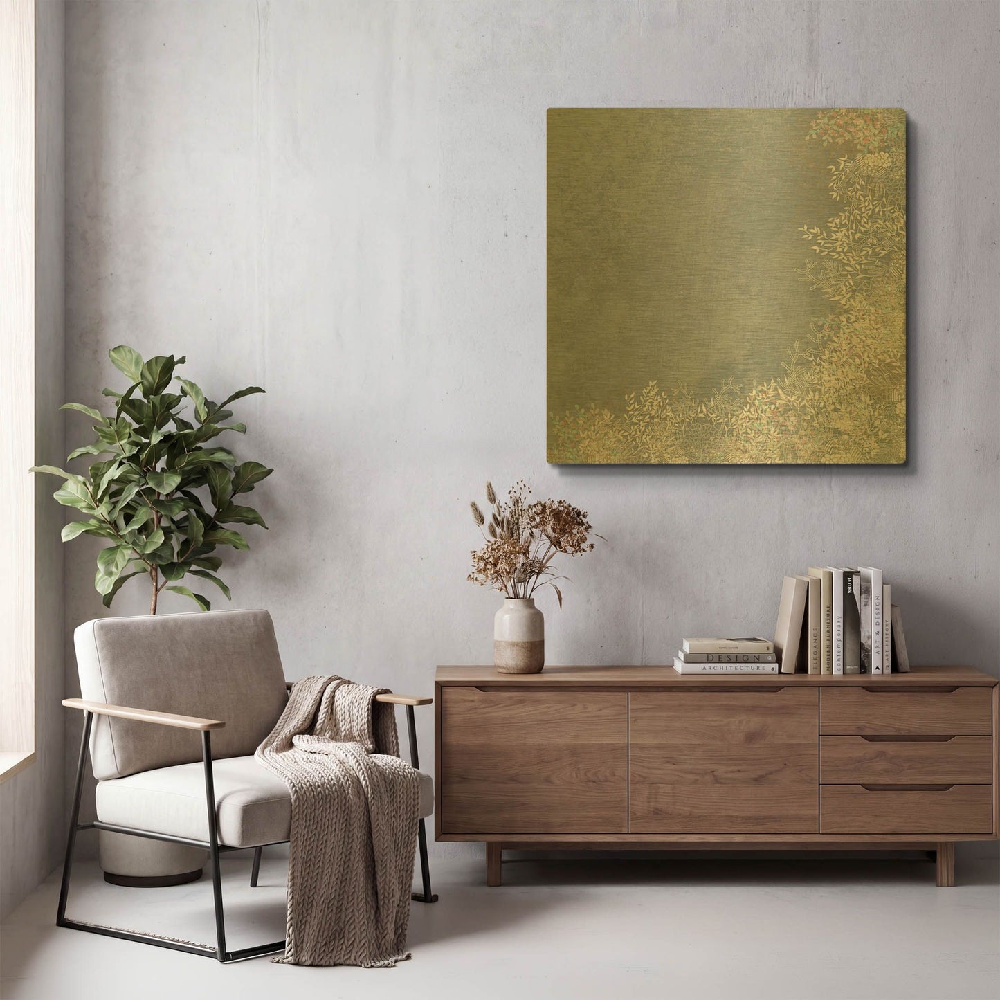 'Surf And Sand Corals 7' By Sabrina Balbuena Gold Metal Wall Art