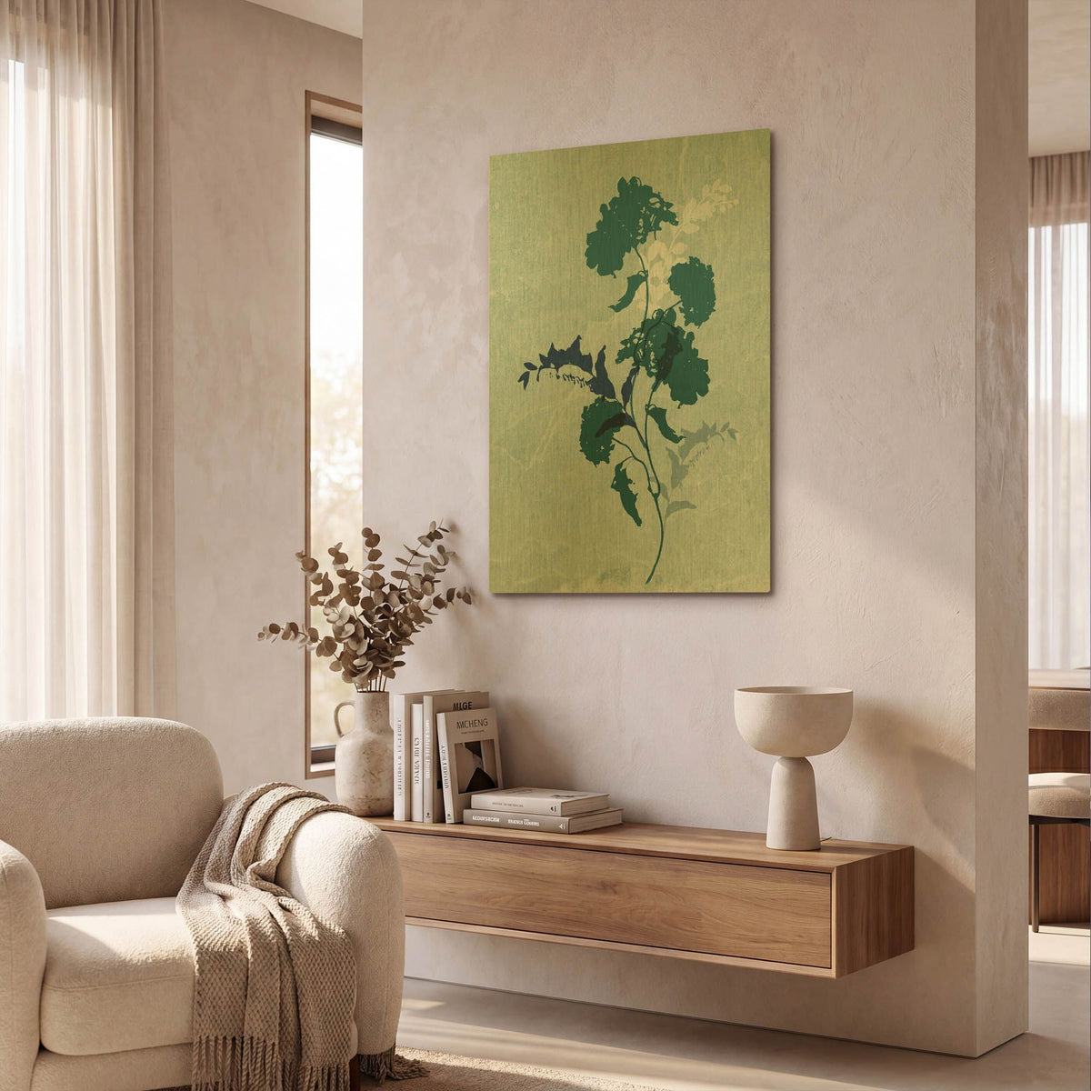 'Dry Blue Flowers 2' By Sabrina Balbuena Gold Metal Wall Art