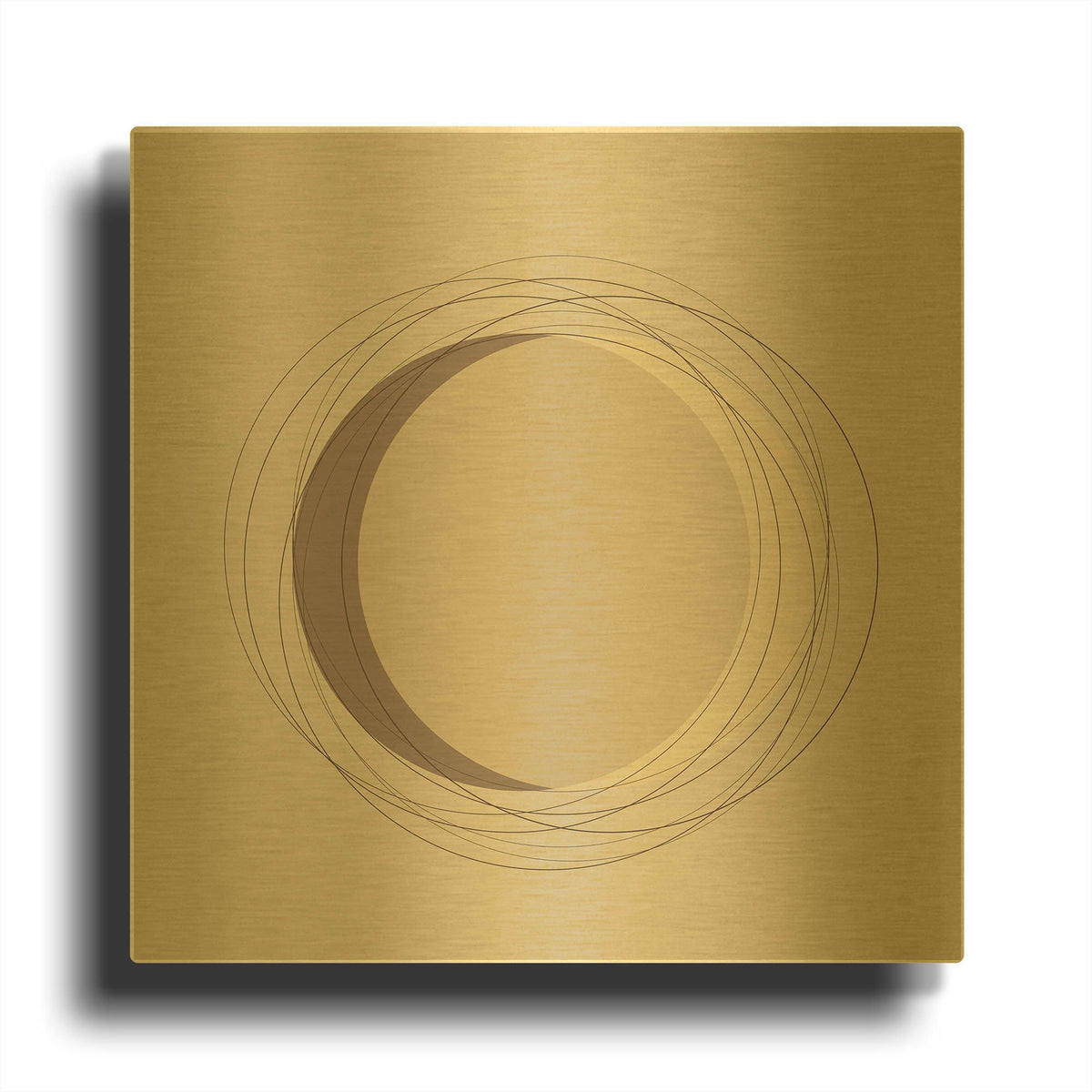 'Green Circles-Eclipse' By Sabrina Balbuena Gold Metal Wall Art