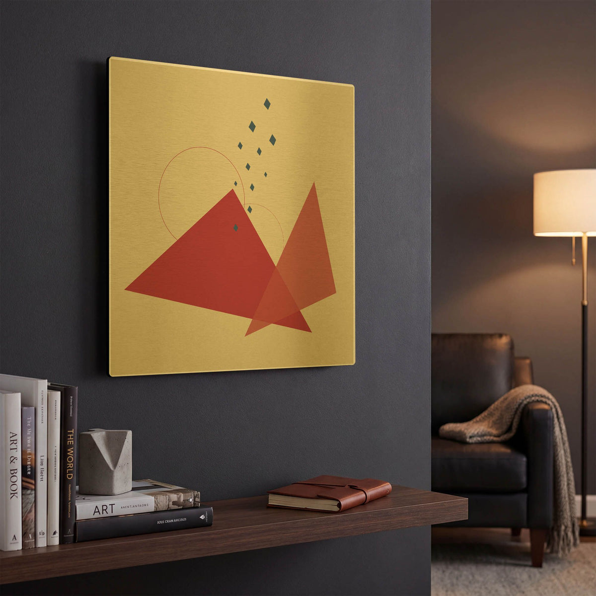 'Geometric Shapes-Meteor Shower In The Mountains' By Sabrina Balbuena Gold Metal Wall Art