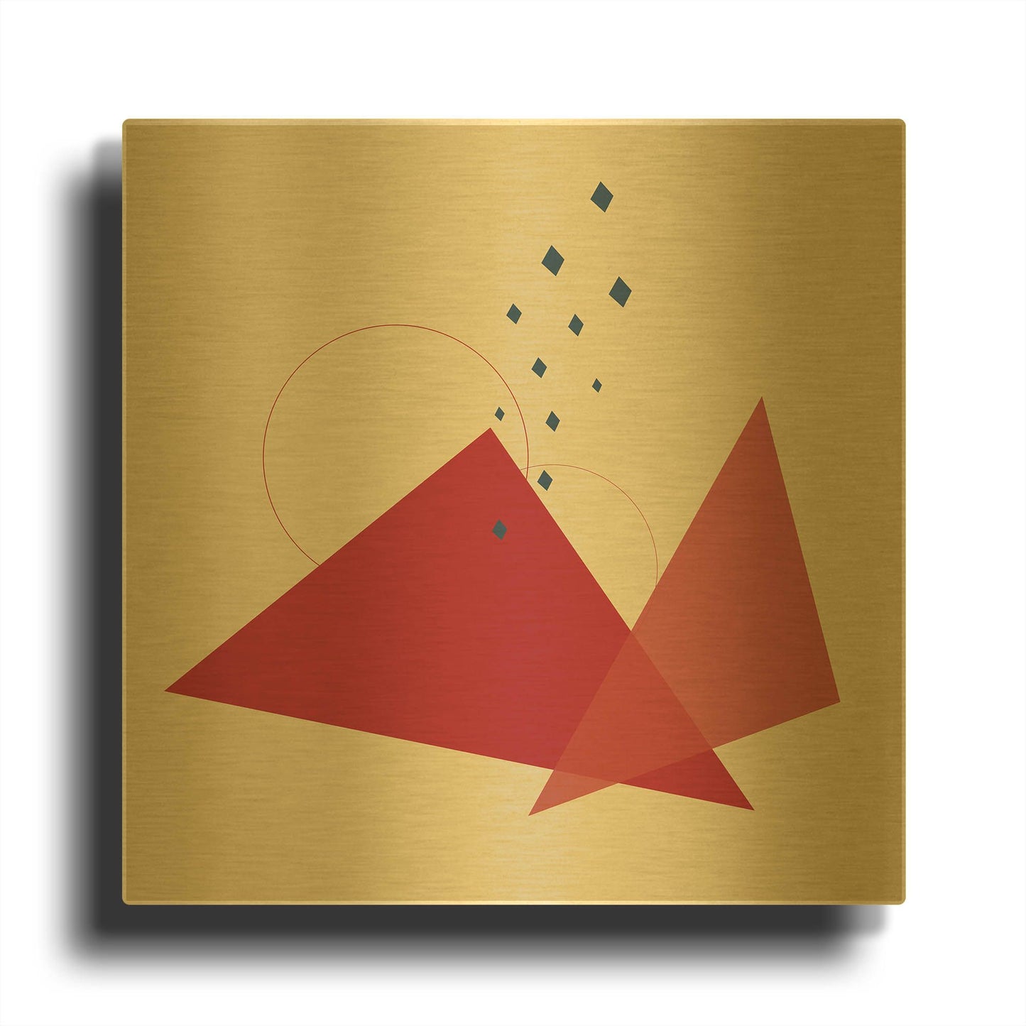 'Geometric Shapes-Meteor Shower In The Mountains' By Sabrina Balbuena Gold Metal Wall Art