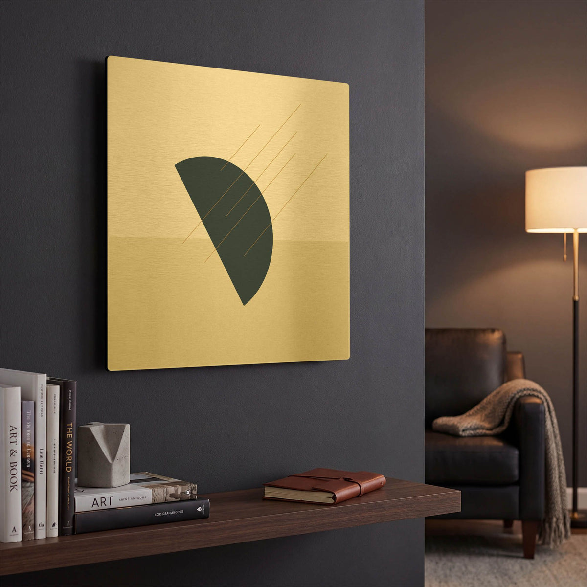 'Semi Circle-Ray Of Moonlight' By Sabrina Balbuena Gold Metal Wall Art