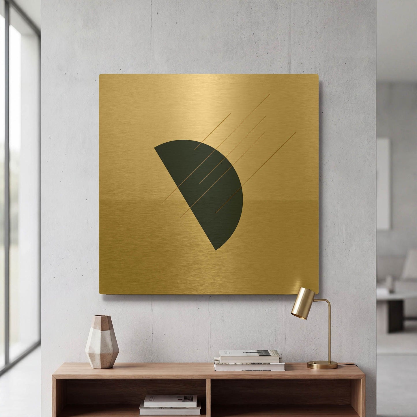 'Semi Circle-Ray Of Moonlight' By Sabrina Balbuena Gold Metal Wall Art