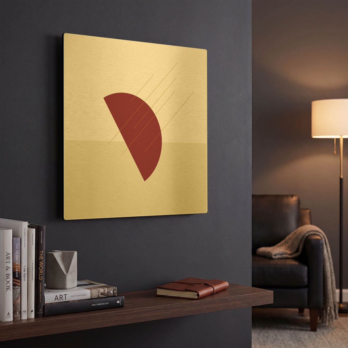 'Semi Circle-Ray Of Sunshine' By Sabrina Balbuena Gold Metal Wall Art