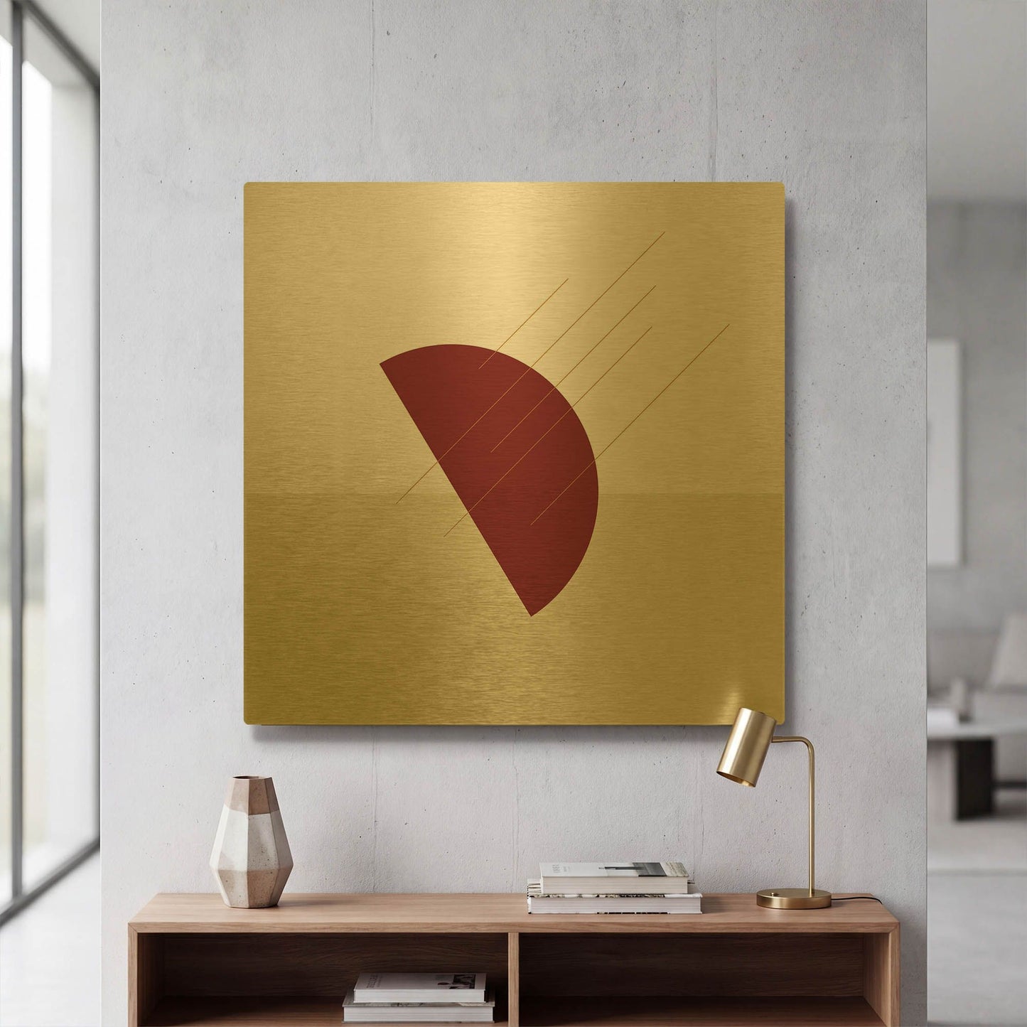 'Semi Circle-Ray Of Sunshine' By Sabrina Balbuena Gold Metal Wall Art