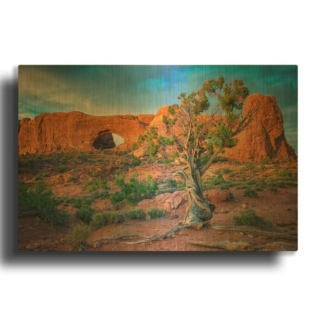 'The Windows' By Rick Berk Gold Metal Wall Art
