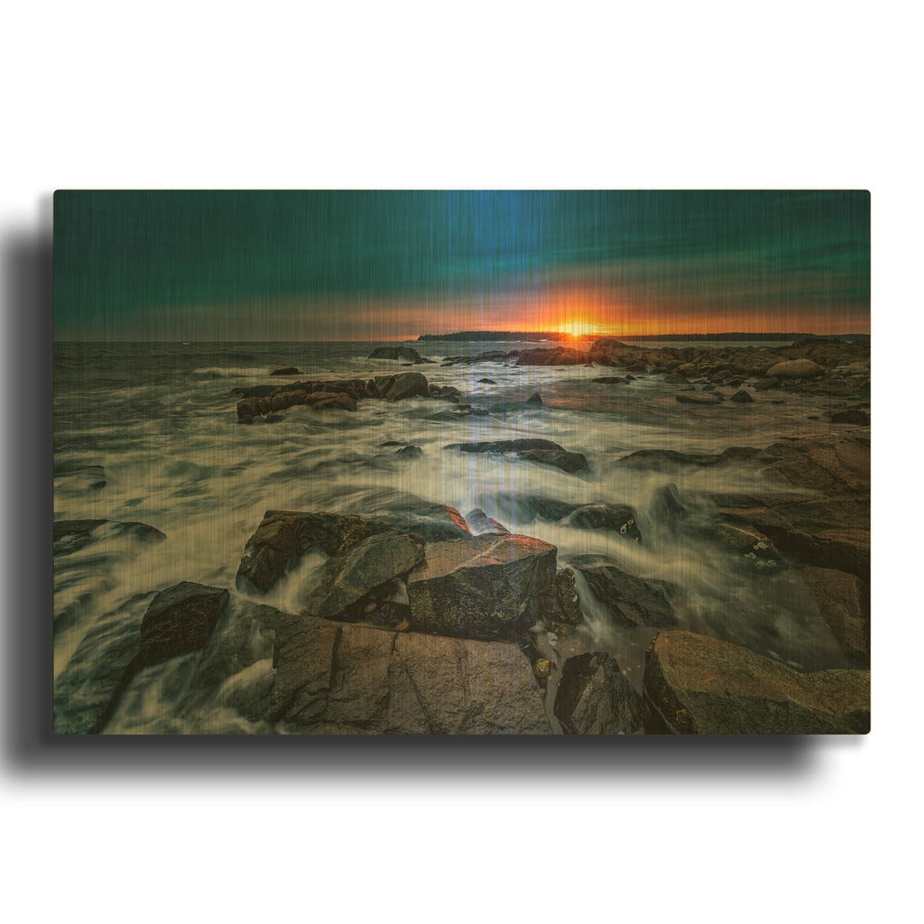 'Sunset Over Vinalhaven' By Rick Berk Gold Metal Wall Art