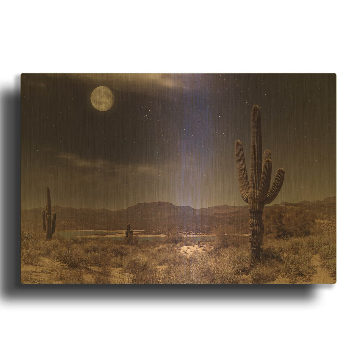 'Desert Moon' By Rick Berk Gold Metal Wall Art