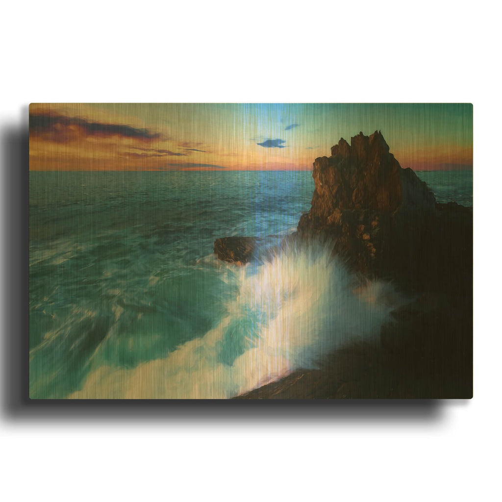 'Against The Tide Oil Painting' By Rick Berk Gold Metal Wall Art