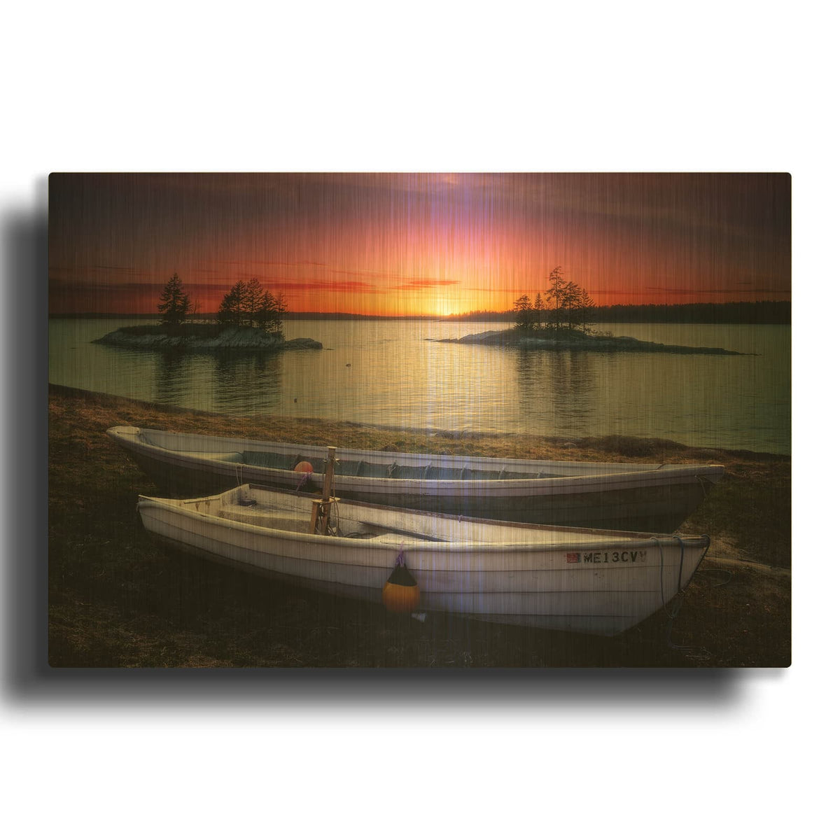 'Spring Sunset Lookout Point Glow' By Rick Berk Gold Metal Wall Art
