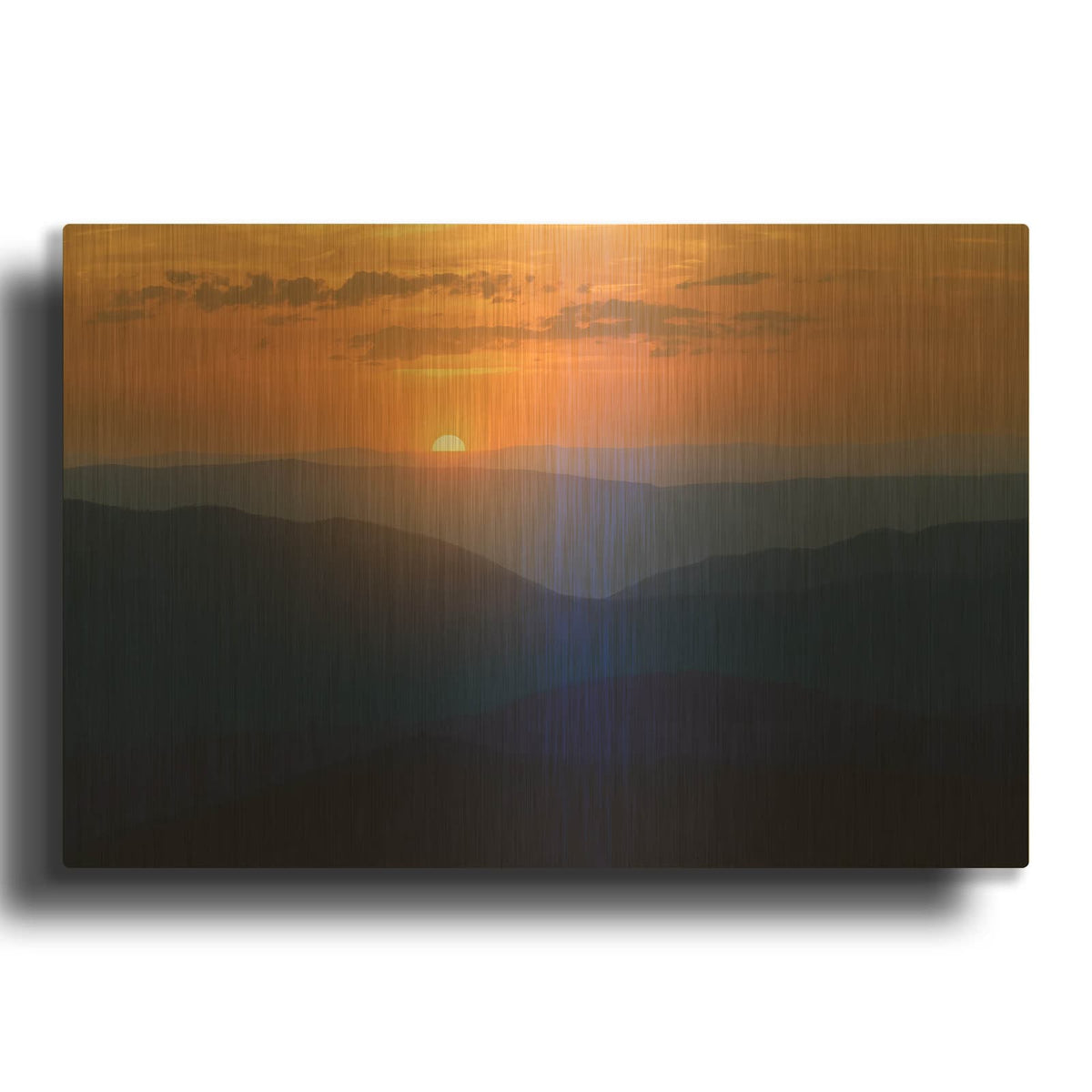 'Shenandoah Sunset' By Rick Berk Gold Metal Wall Art