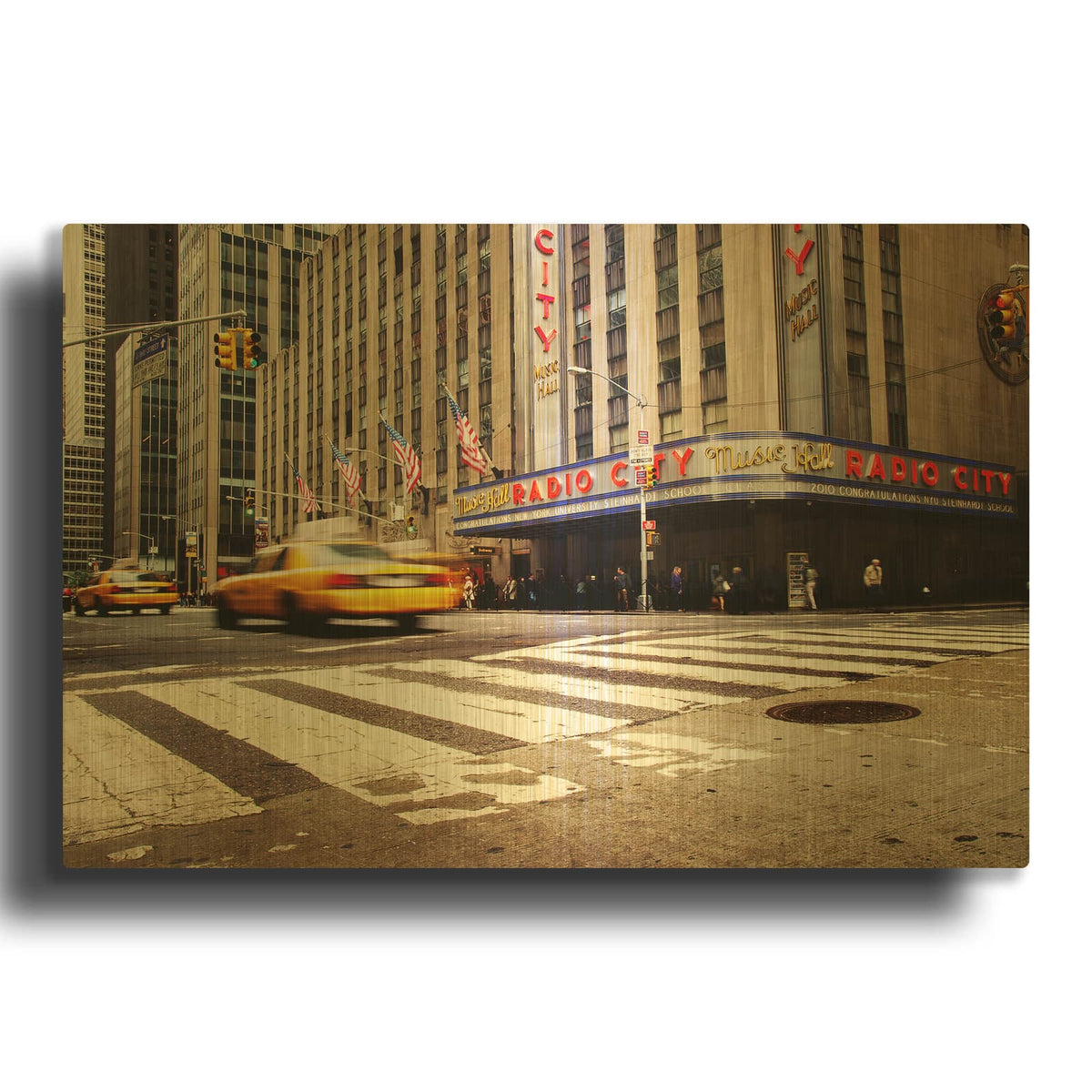 'NYC Radio City' By Nina Papiorek Gold Metal Wall Art