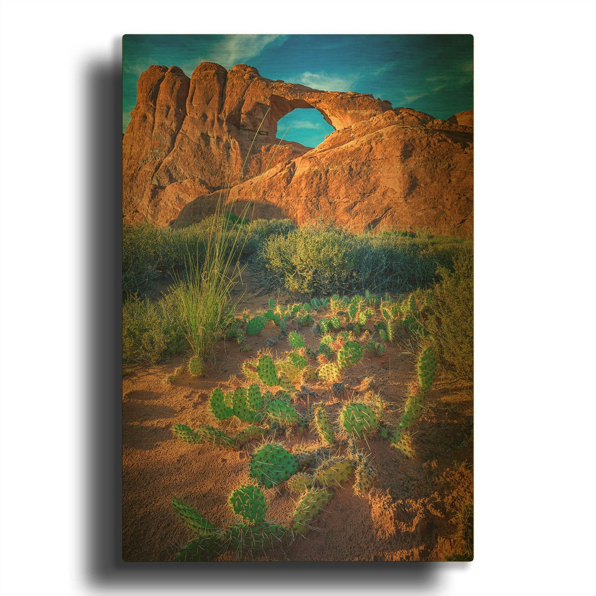 'Skyline Arch' By Rick Berk Gold Metal Wall Art