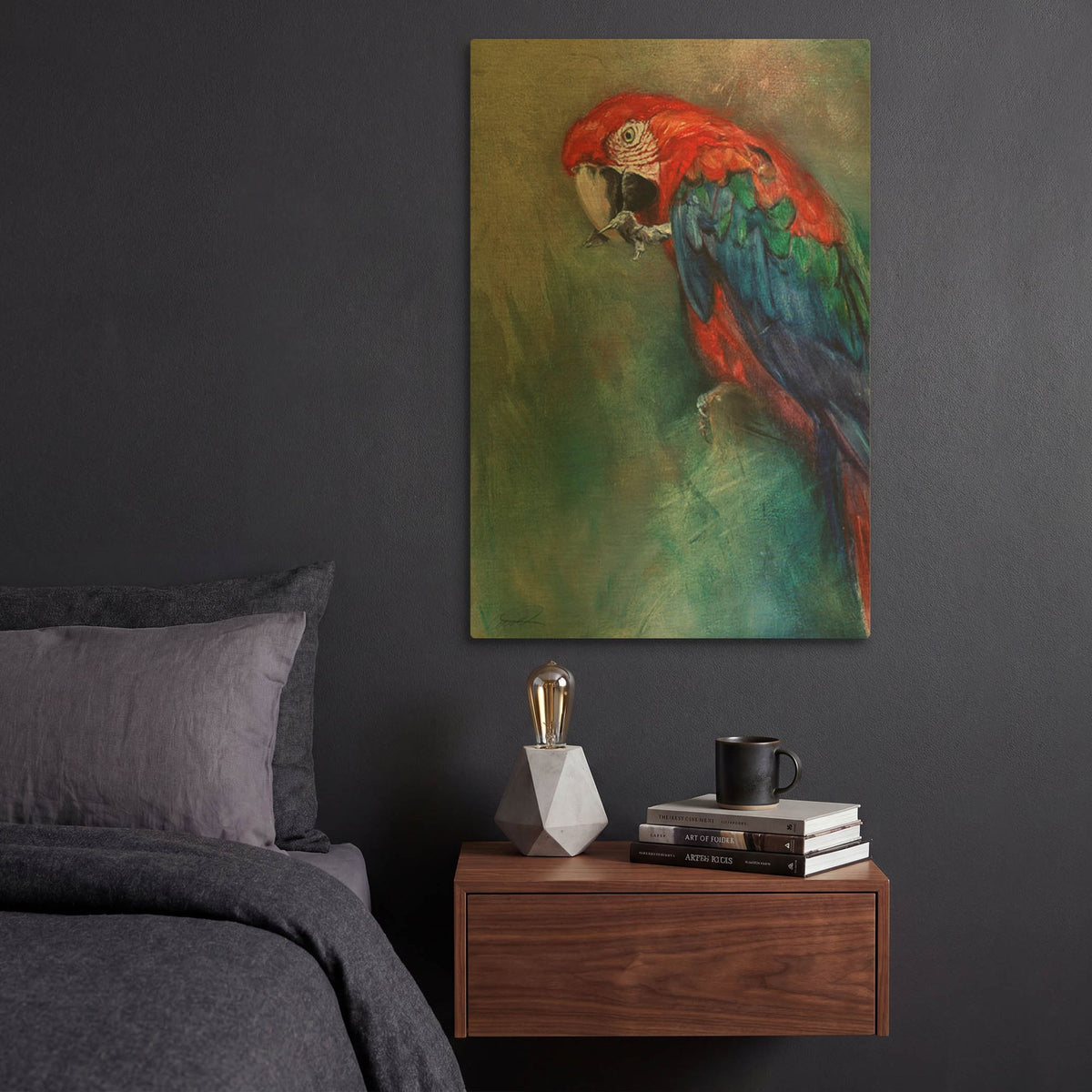'Aw Macaw' By Robert Campbell Gold Metal Wall Art