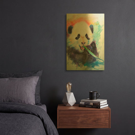 'Panda Party' By Robert Campbell Gold Metal Wall Art