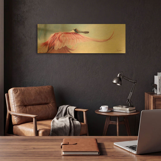 'Wingspread Spoonbill' By Robert Campbell Gold Metal Wall Art